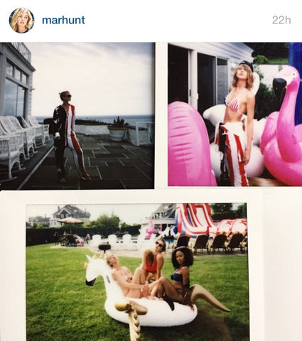 Taylor Swift, Gigi Hadid and Serayah on the FUNBOY Pegasus and Flamingo float.