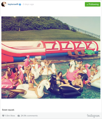 Taylor Swift in Swan float