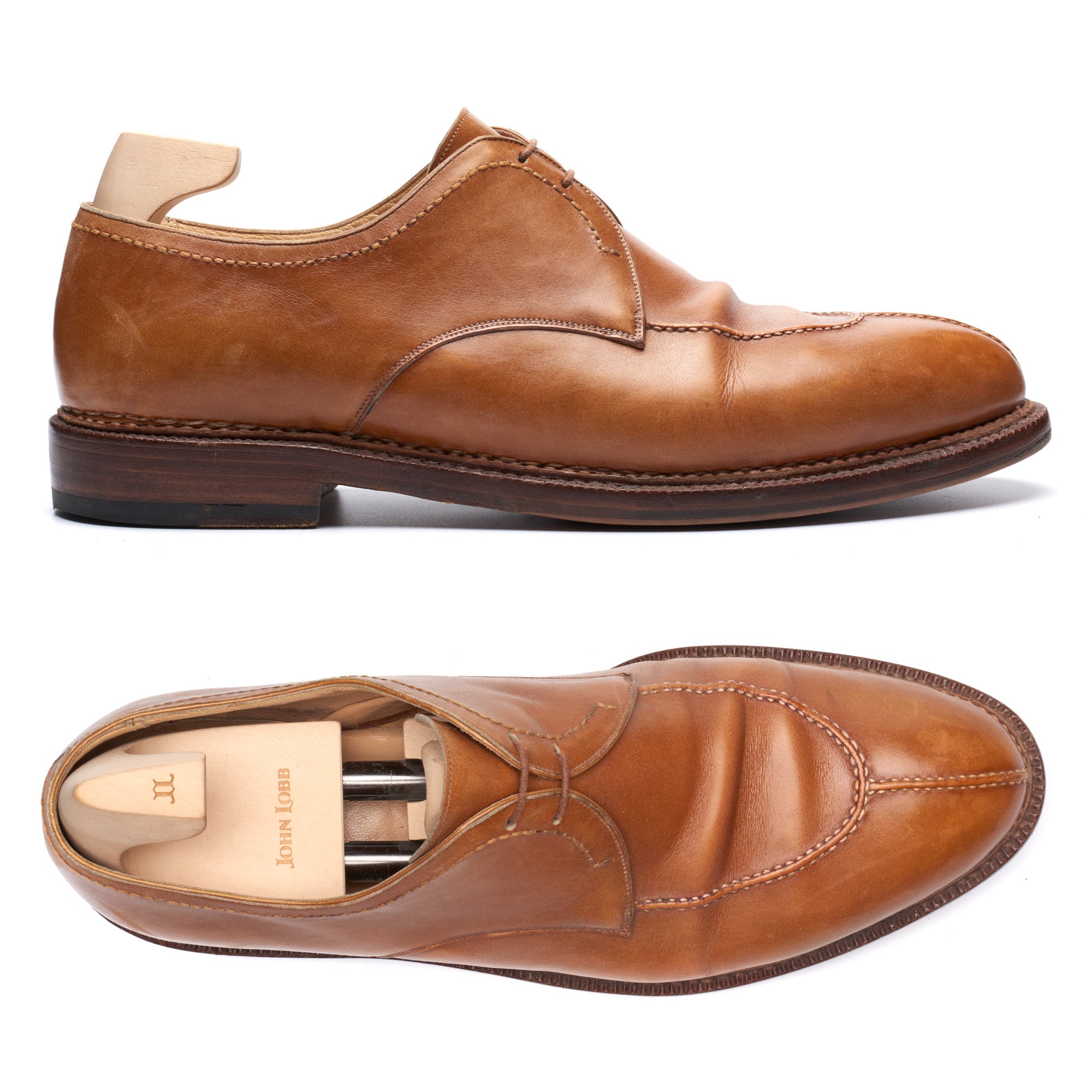 BRIONI by Silvano Lattanzi Handmade Cognac Norwegian 2 Eyelet