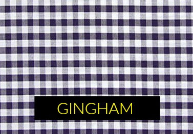 Gingham check fabric pattern in menswear