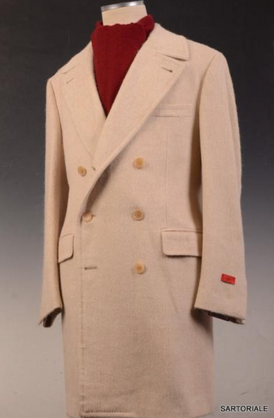 Polo Overcoat in beige by Isaia Napoli