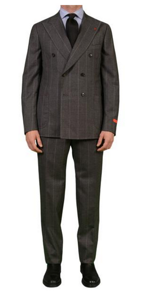 Isaia Napoli chalkstripe suit in gray