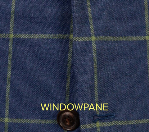 Windowpane fabric pattern in menswear