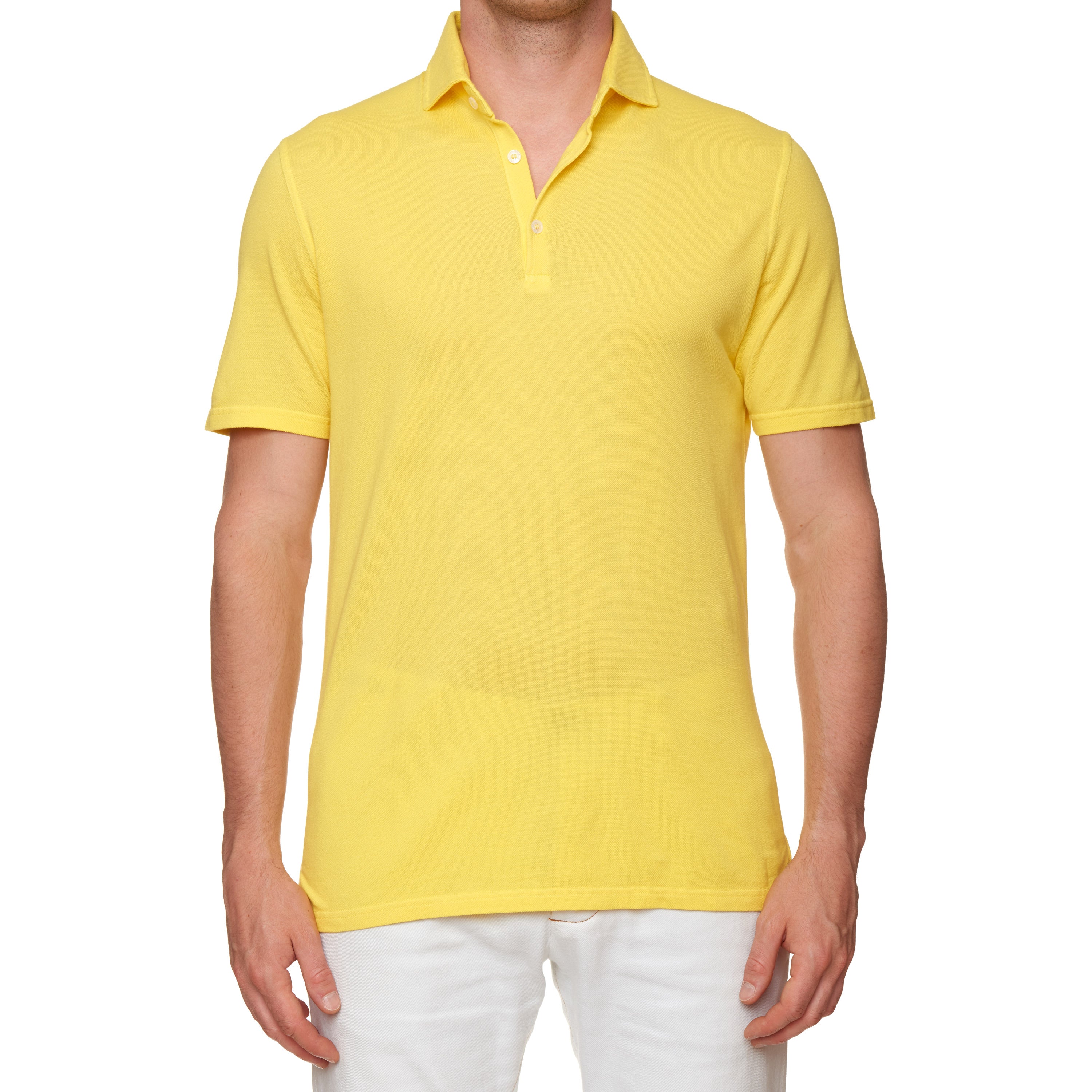 Kwade trouw het ergste ik ben verdwaald FEDELI "Tommy" Yellow Cotton Short Sleeve Pique Polo Shirt NEW – SARTORIALE