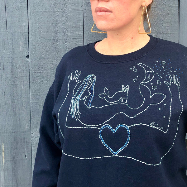 hand embroidered sweatshirt