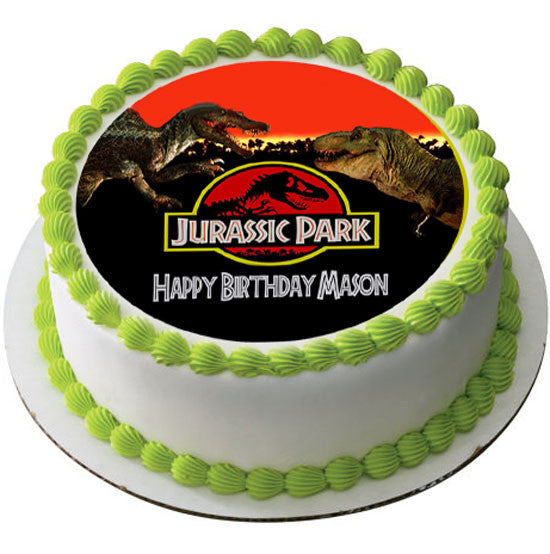 Jurassic World Park Personalised Cake Topper Edible Wafer Paper 7.5" By 10" A4