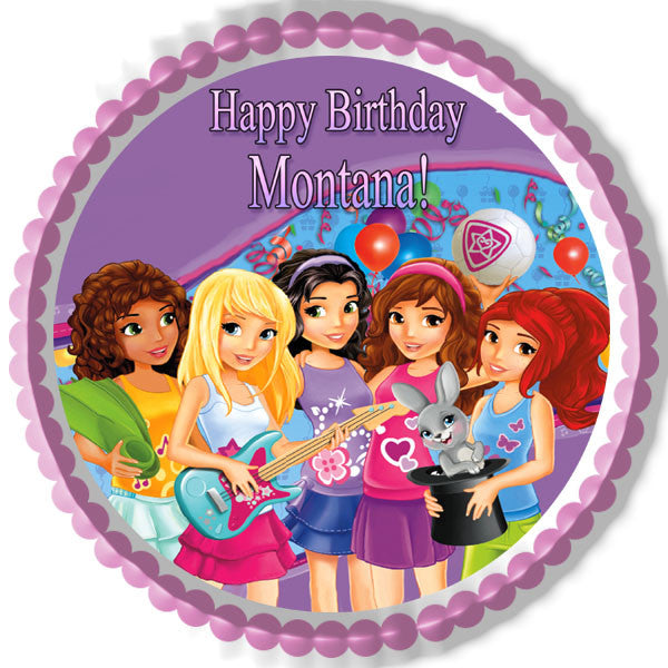 LEGO FRIENDS 19cm Edible Icing Image Birthday Party Cake Topper Decoration #1 