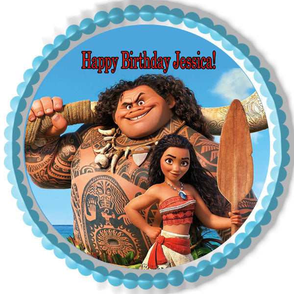 24 x 42mm  Moana Edible Cupcake Toppers Wafer Paper 