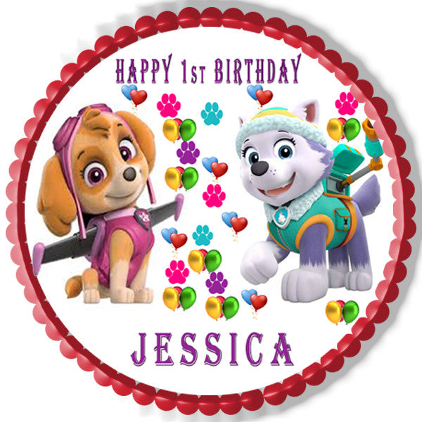 Paw Patrol Everest and Skye - Edible Cake Topper OR Cupcake Topper – Prints On Cake (EPoC)