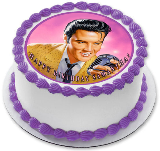 elvis the king birthday x24 edible stand up cup cake toppers wafer *pre-cut 