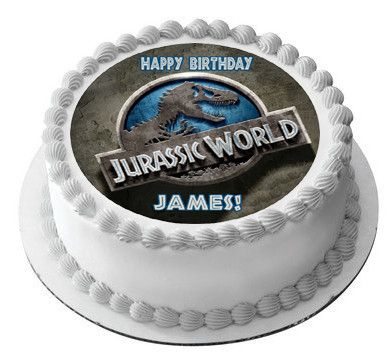 Jurassic World Park Personalised Cake Topper Edible Wafer Paper 7.5" By 10" A4