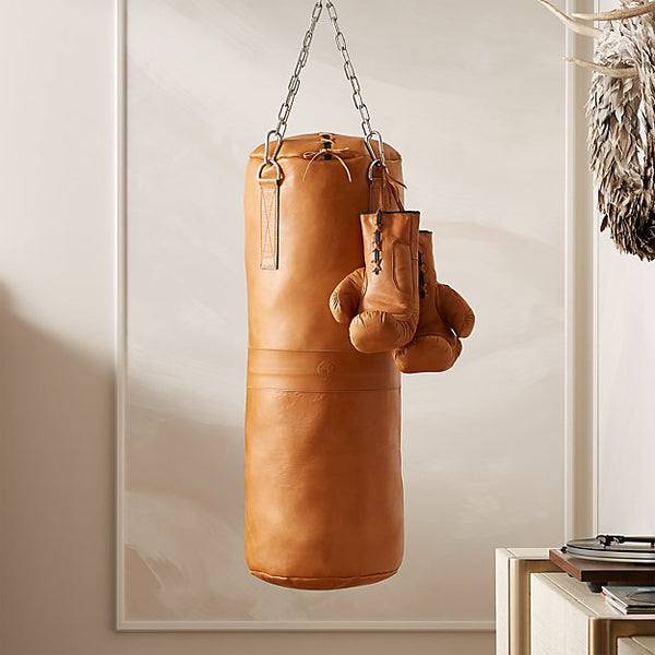 Designer Tan Leather Heavy Punching Bag