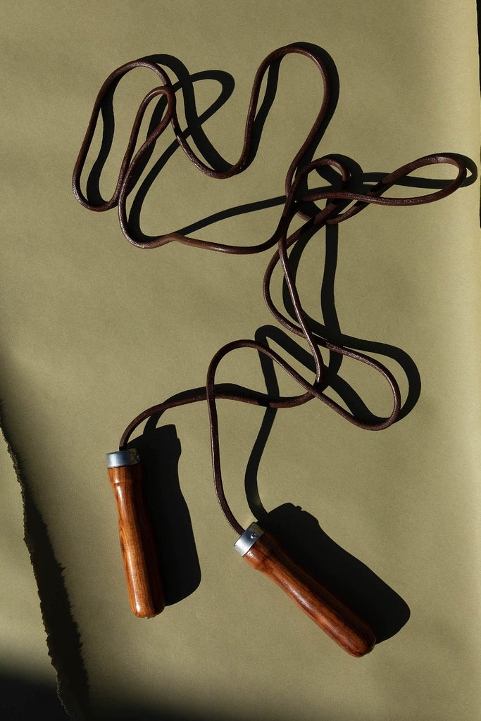 RETRO Heritage Brown Leather Jump Rope