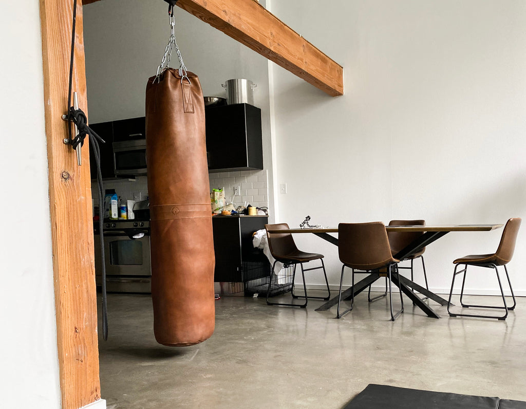 Premium Genuine Tan Leather Heavy Punching Bag