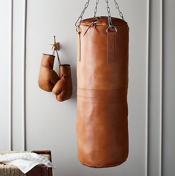 Retro Deluxe Tan Leather Heavy Punching Bag