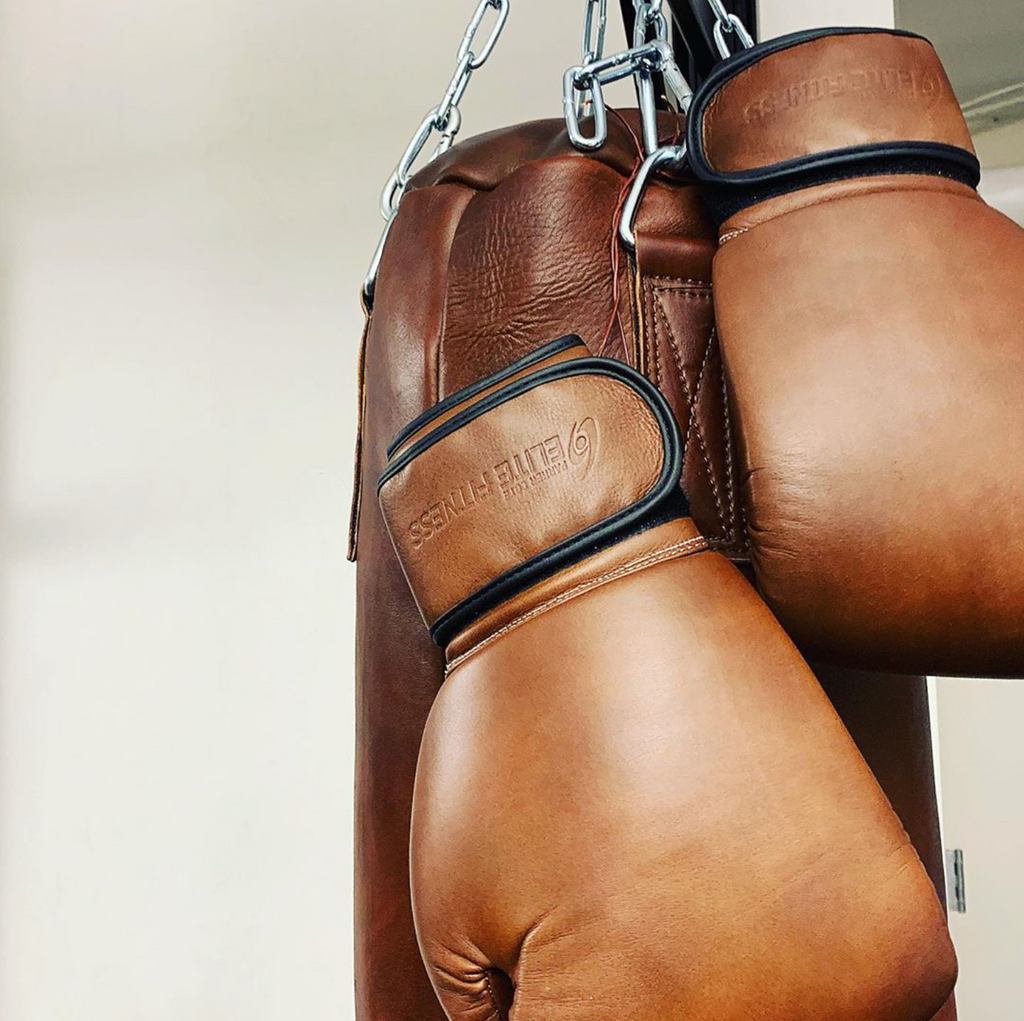 handcrafted premium vintage brown leather boxing and gym equipment 