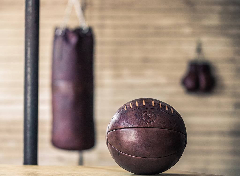 Vintage Leather Medicine Gym Ball | Handmade