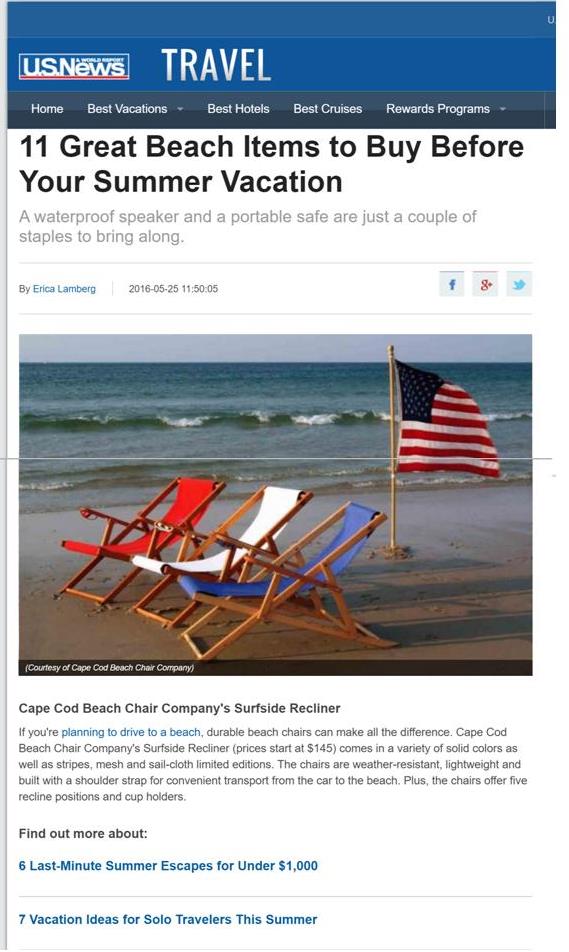 US News Greatest Beach Chair review