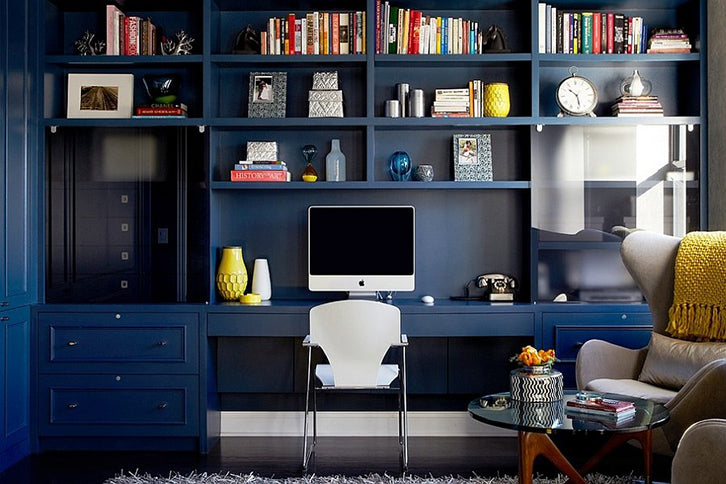 Ideias de Home Office Azul