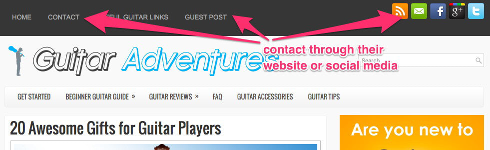 Guitar Adventures Contato