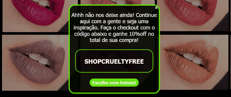 Cupom de desconto para abandono do site