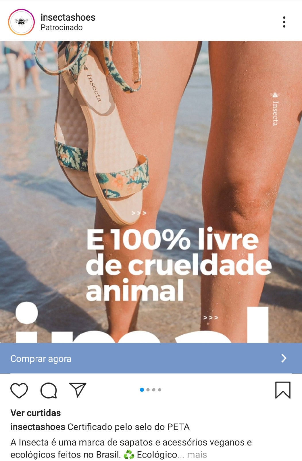 Anúncio de retargeting da Insecta Shoes