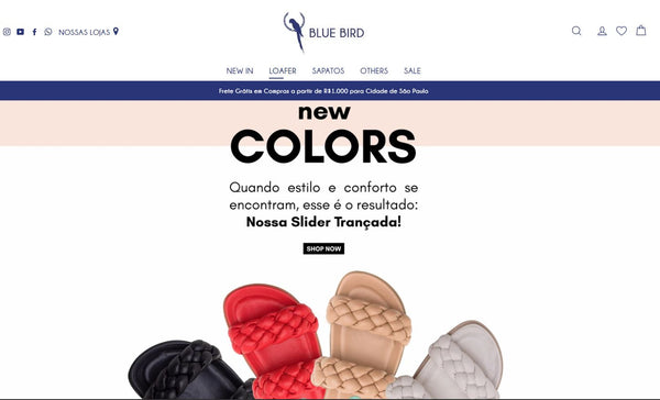 Site da Blue Bird Shoes