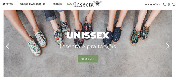 página inicial Insecta Shoes