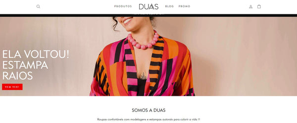 Site do lojista da Shopify Duas Design