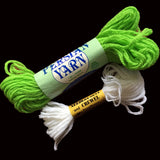 visible mending wool and acrylic yarn