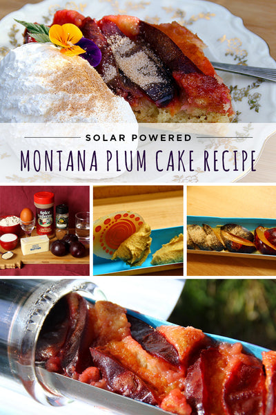 A rich and delicious solar cooked Montana Plum Cake recipe from GoSun Stove.