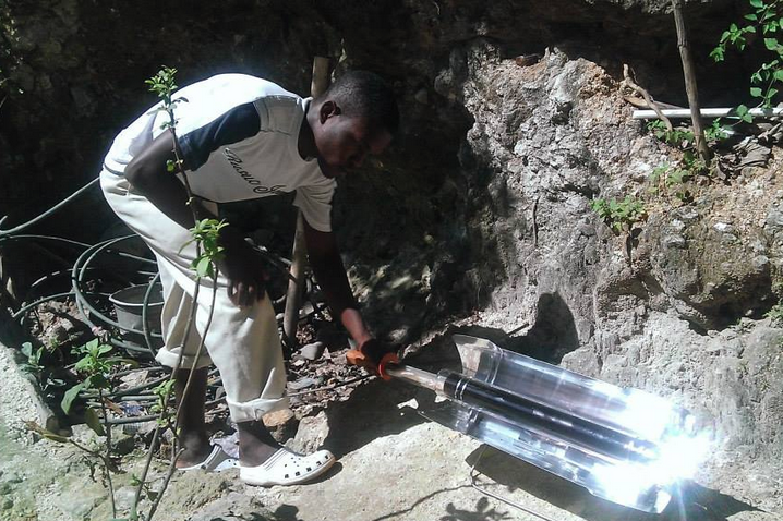 using a parabolic dish solar cooker