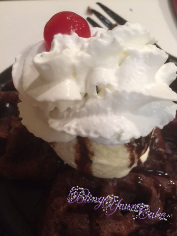 Brownie Waffle Sundae by Bling Your Cake