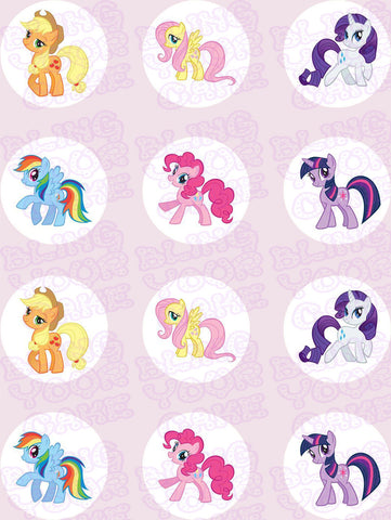 My Little Pony Mane 6 Edible Icing Sheet Cake Decor Topper ...