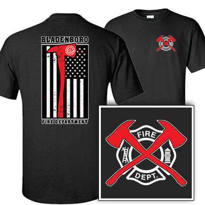 shirt axe flag shirts dtg printed fire department striped firefighter custom tshirt g200 gildan