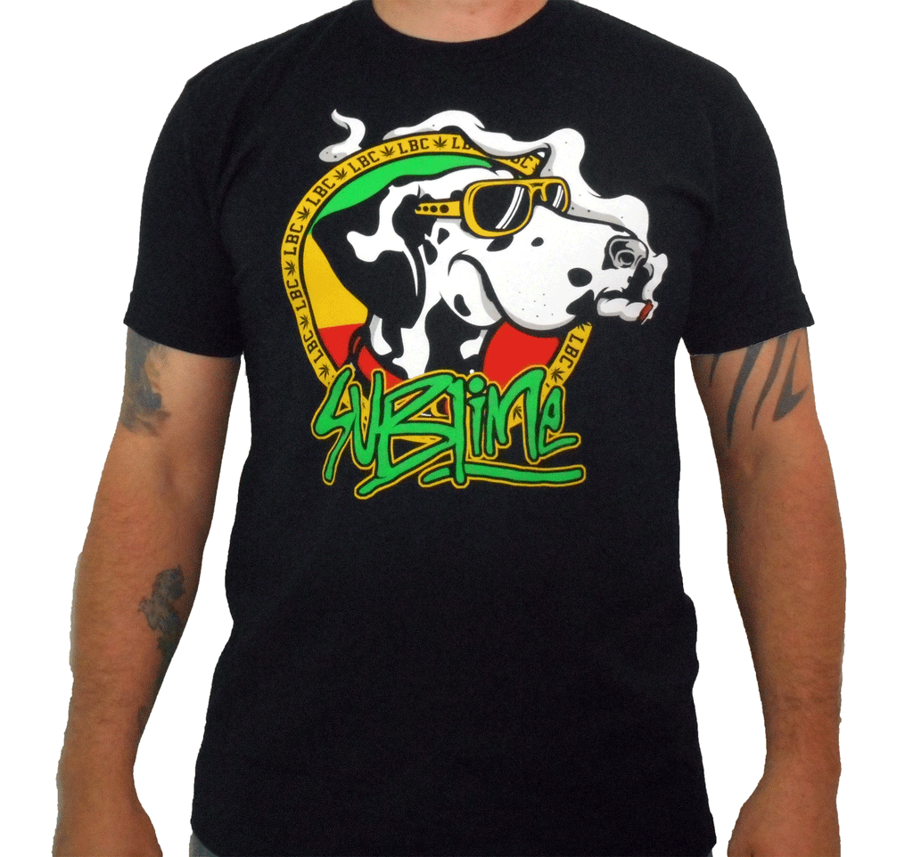 SUBLIME LOU DOG T-shirt Cartoon Dog With Joint Licensed 100% Cotton Mens  Tee New Herrenmode LA1654205