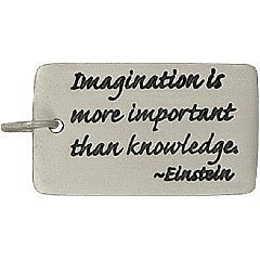Rectangle Sterling Silver Einstein Quote Pendant
