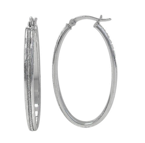Stardust Oval Hoop Earrings