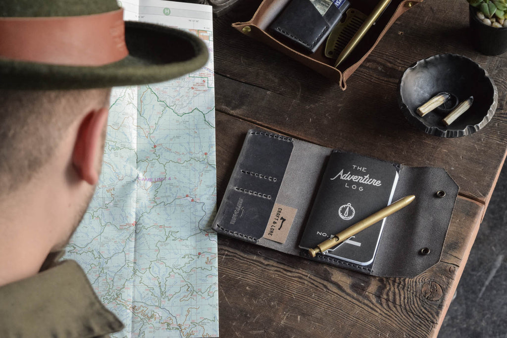 Craft and Lore Adventure Log Leather Wallet Notebook Field Notes Journal 