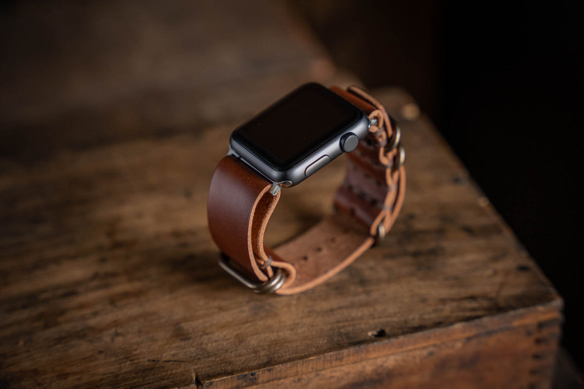 Apple Watch Leather NATO Strap Brown