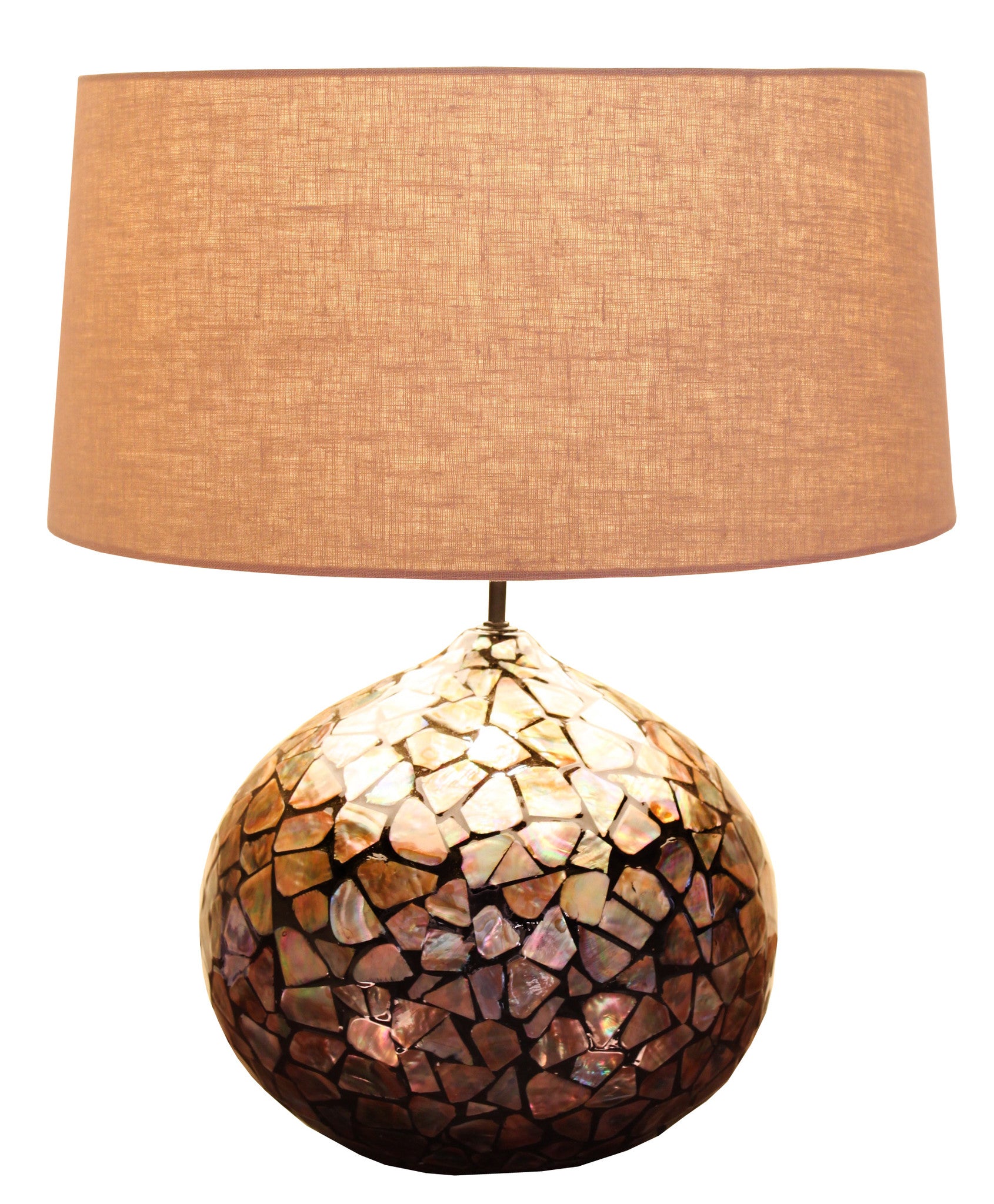 brown and gold lamp