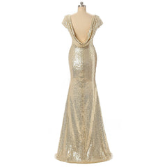 Long Rose Gold Sequins Bridesmaid Dress/ Evening Dress AM476