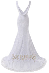 Jewel Tank Mermaid Wedding Dress with Open Back AM556