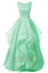 A-line Beaded Bodice Organza Evening Dress /Prom Dresses AM579