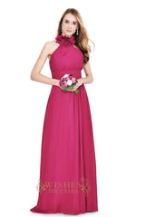 A-line Sexy Grey Chiffon Halter Bridesmaid Dress for Wedding Am186