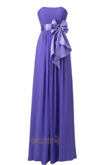 Lavender Strapless Sweetheart Floor Length Bridesmaid Dress For Wedding Am22