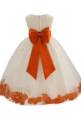 Cute Orange Detail Flower Girl Dresses Am224