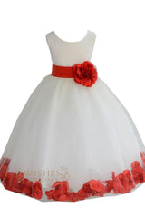 Cute Coral Detail Flower Girl Dresses Am224