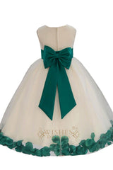 Cute Green Detail Flower Girl Dresses Am224