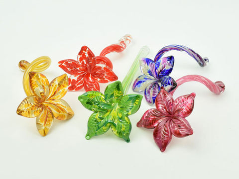 Elegant handblown glass flowers